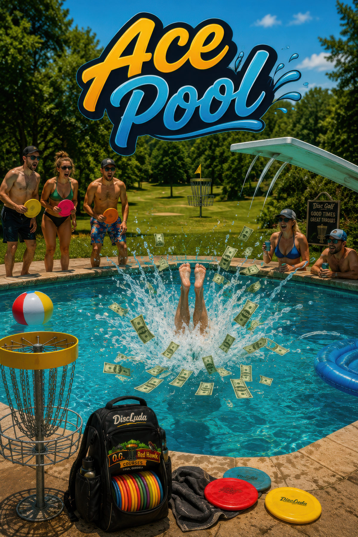 Ace Pool disc golf illustration