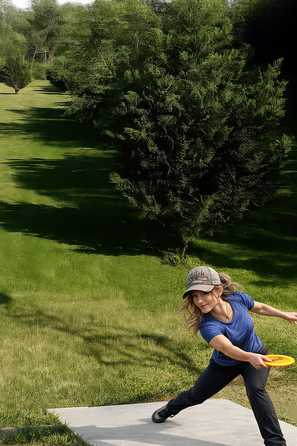 Backhand disc golf throw illustration
