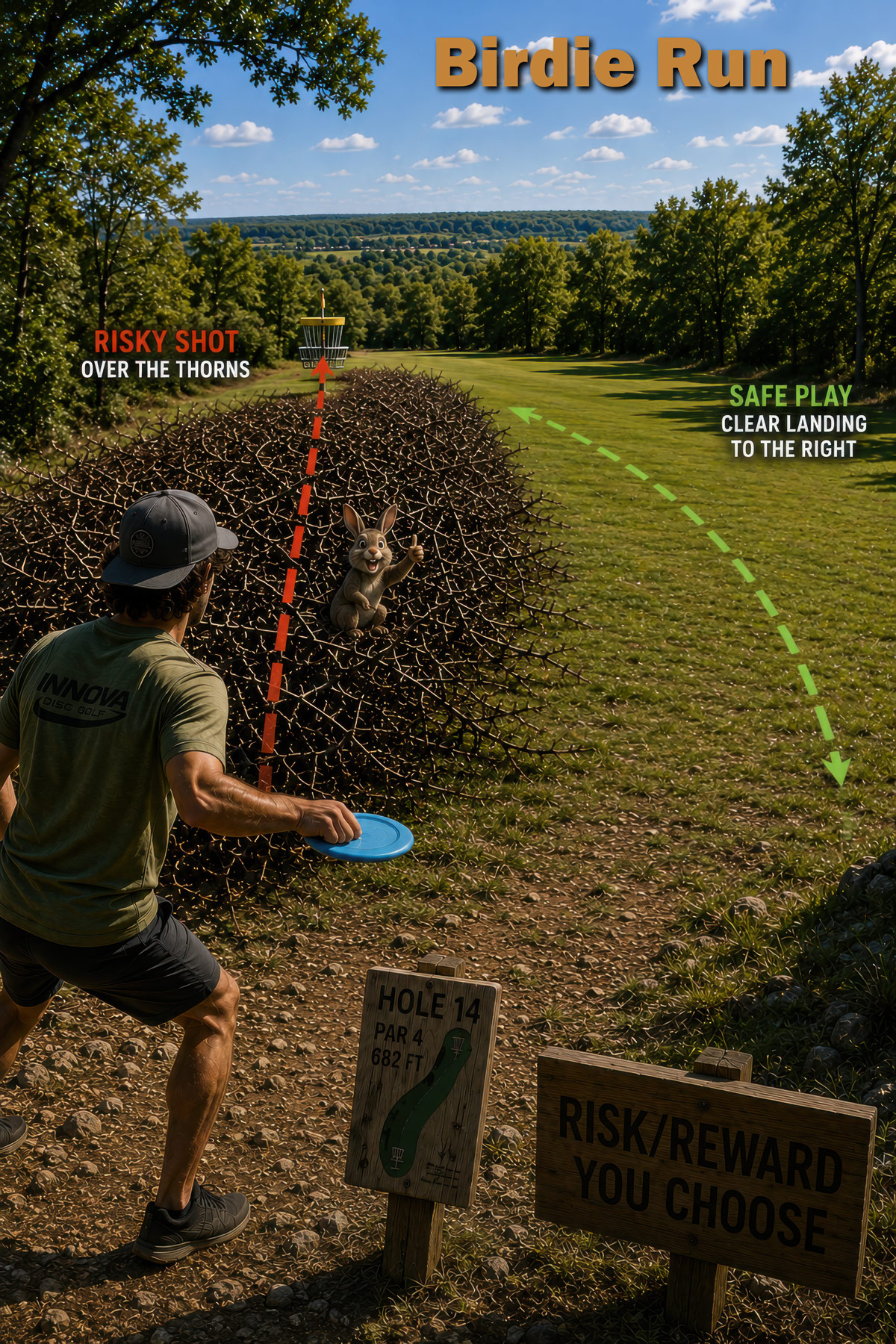 Birdie Run disc golf illustration
