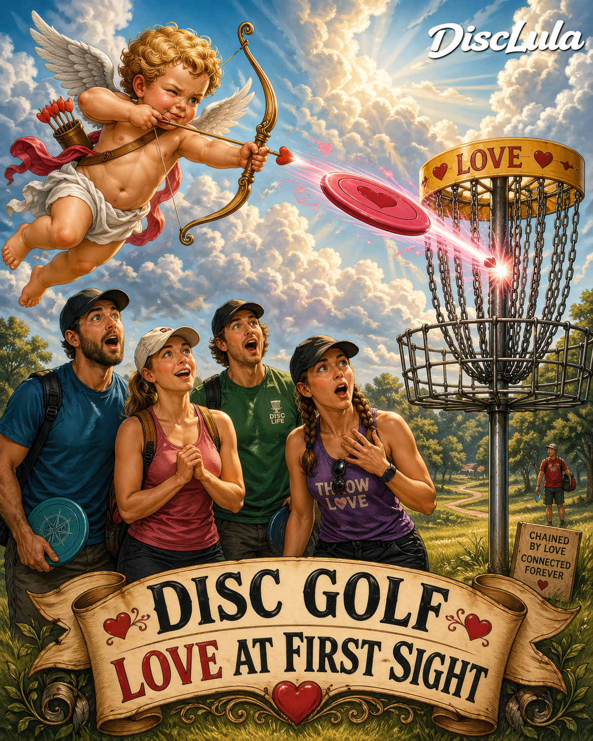 Birdie disc golf illustration