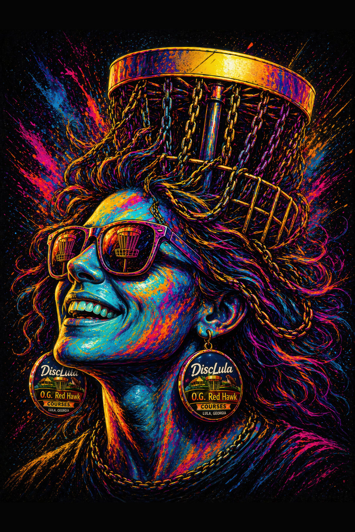 Chains disc golf illustration