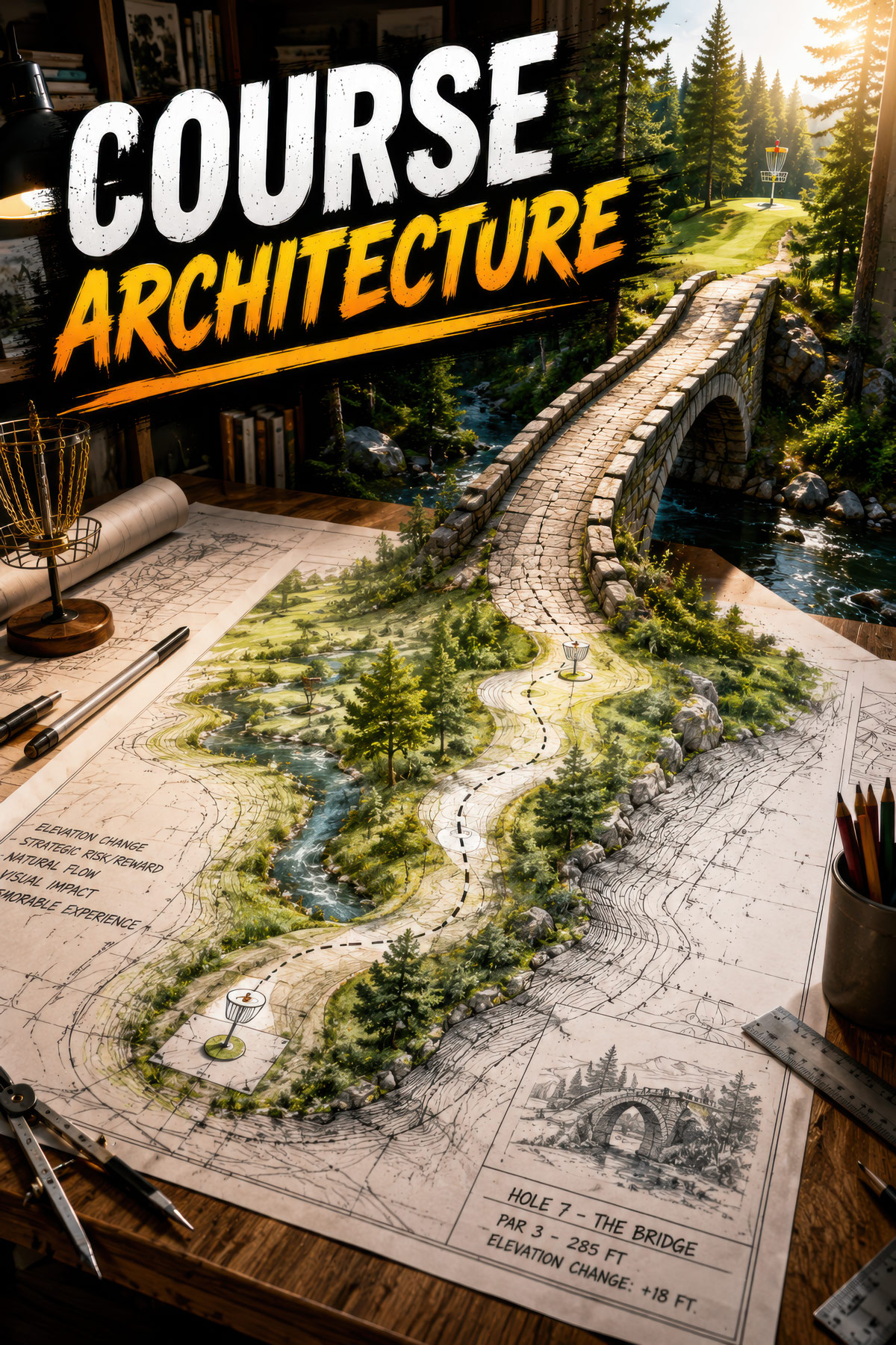 Course Architecture disc golf illustration