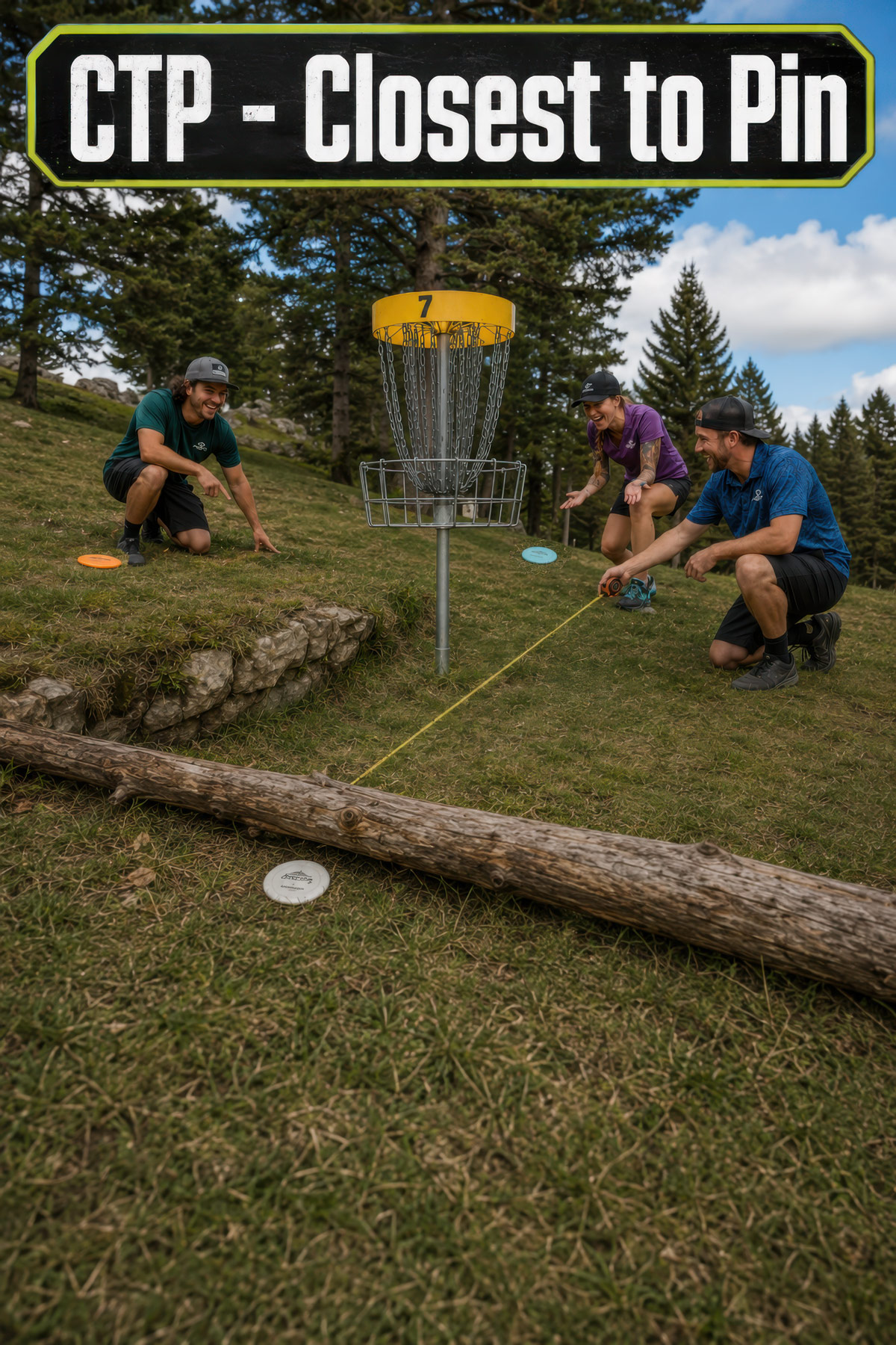 CTP - Closest to Pin - disc golf illustration