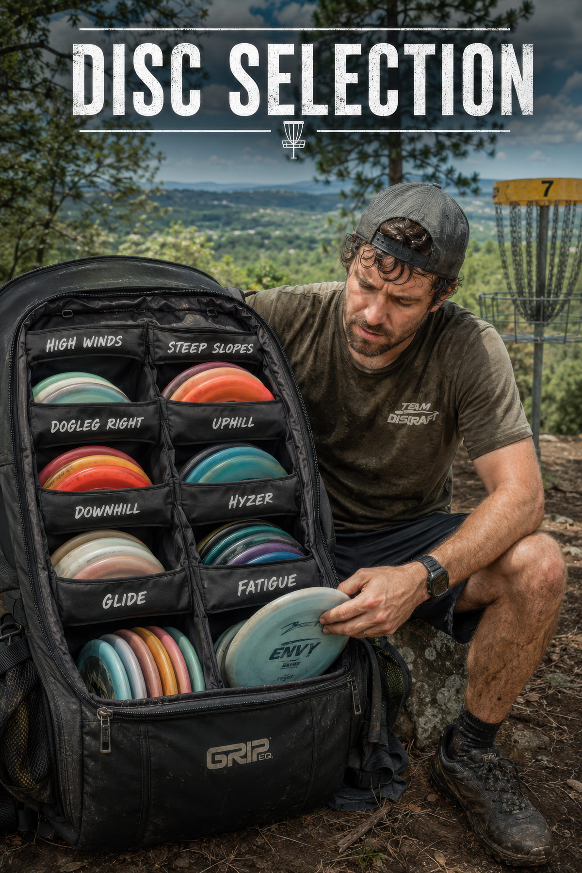 Disc Selection disc golf illustration