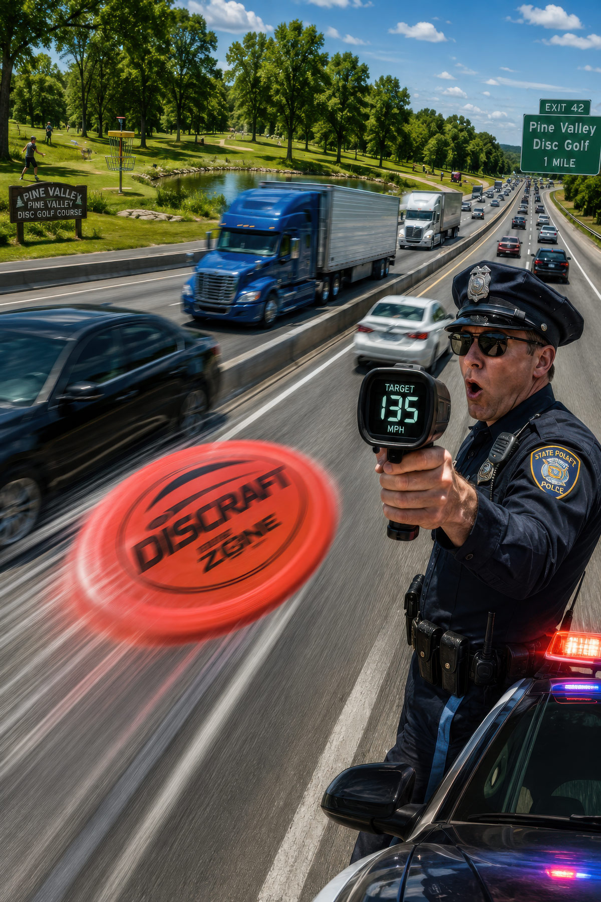 Distance Driver disc golf illustration