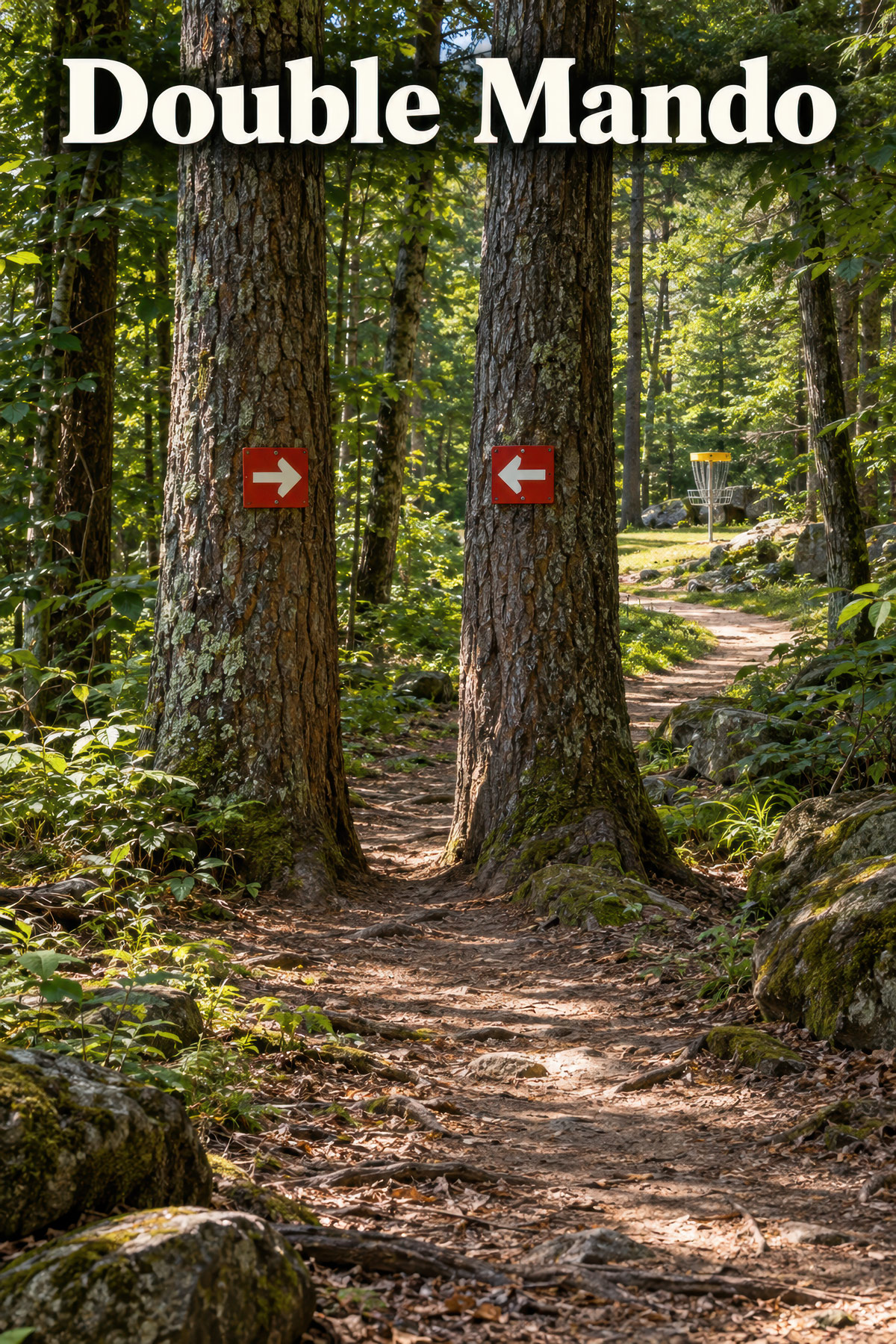 Double Mando disc golf illustration