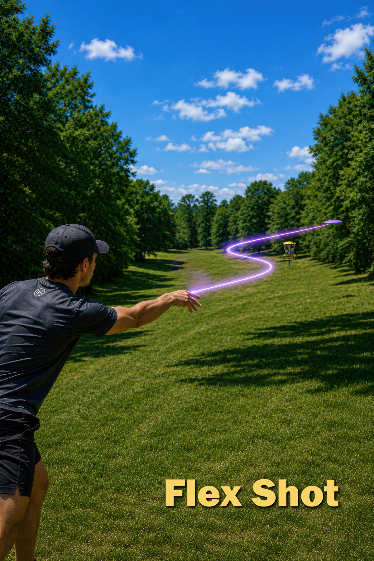 Flex shot disc golf S-curve illustration