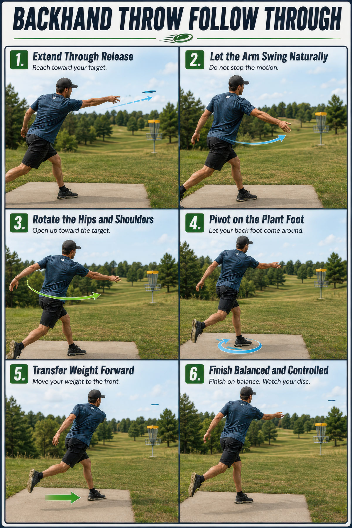 Follow Through disc golf illustration