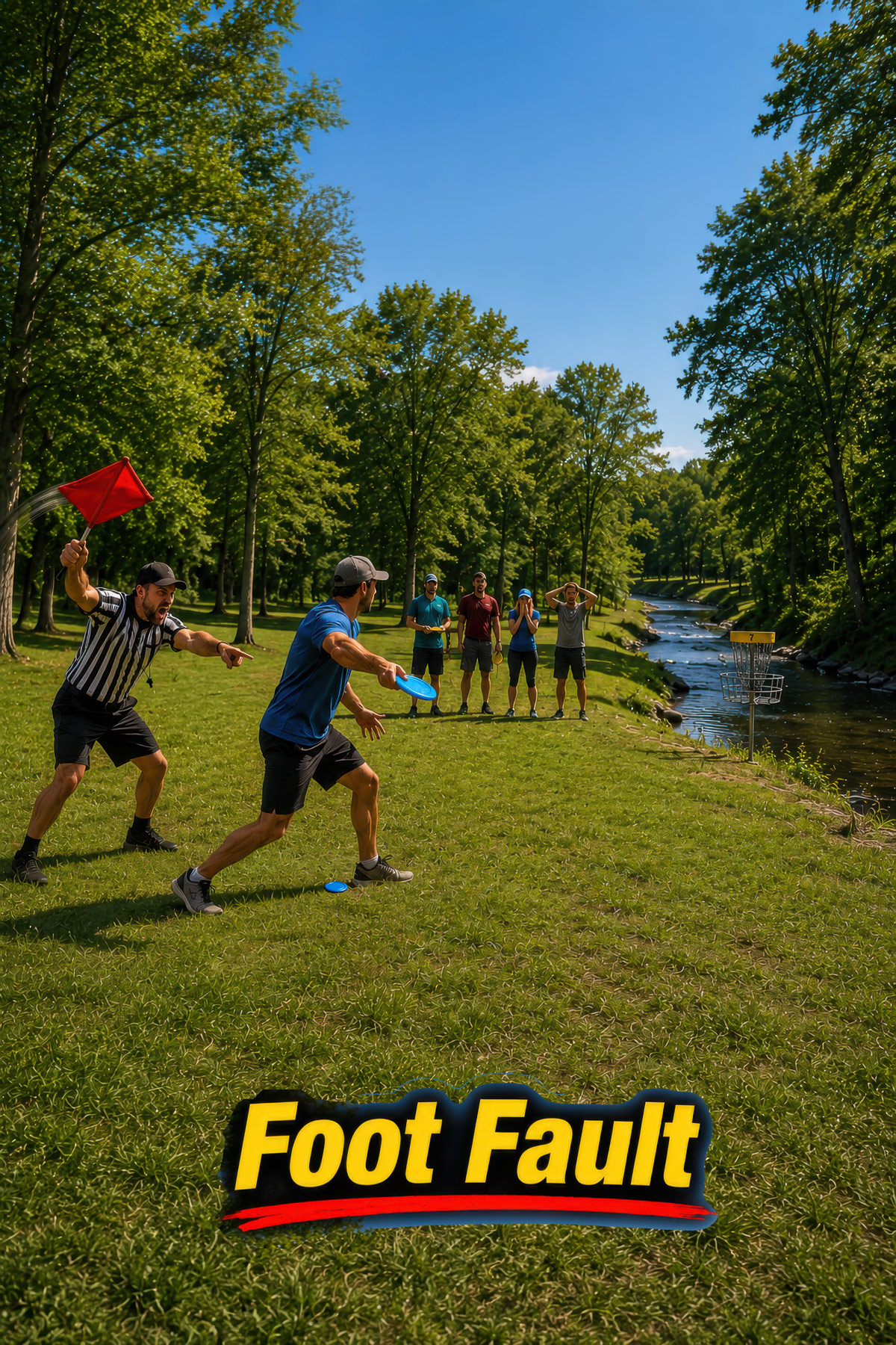 Foot fault disc golf stance illustration