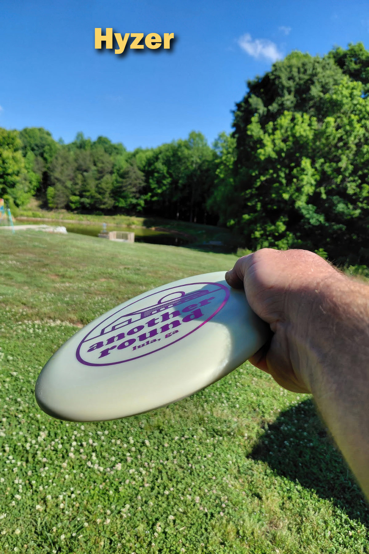 Hyzer disc golf release angle illustration