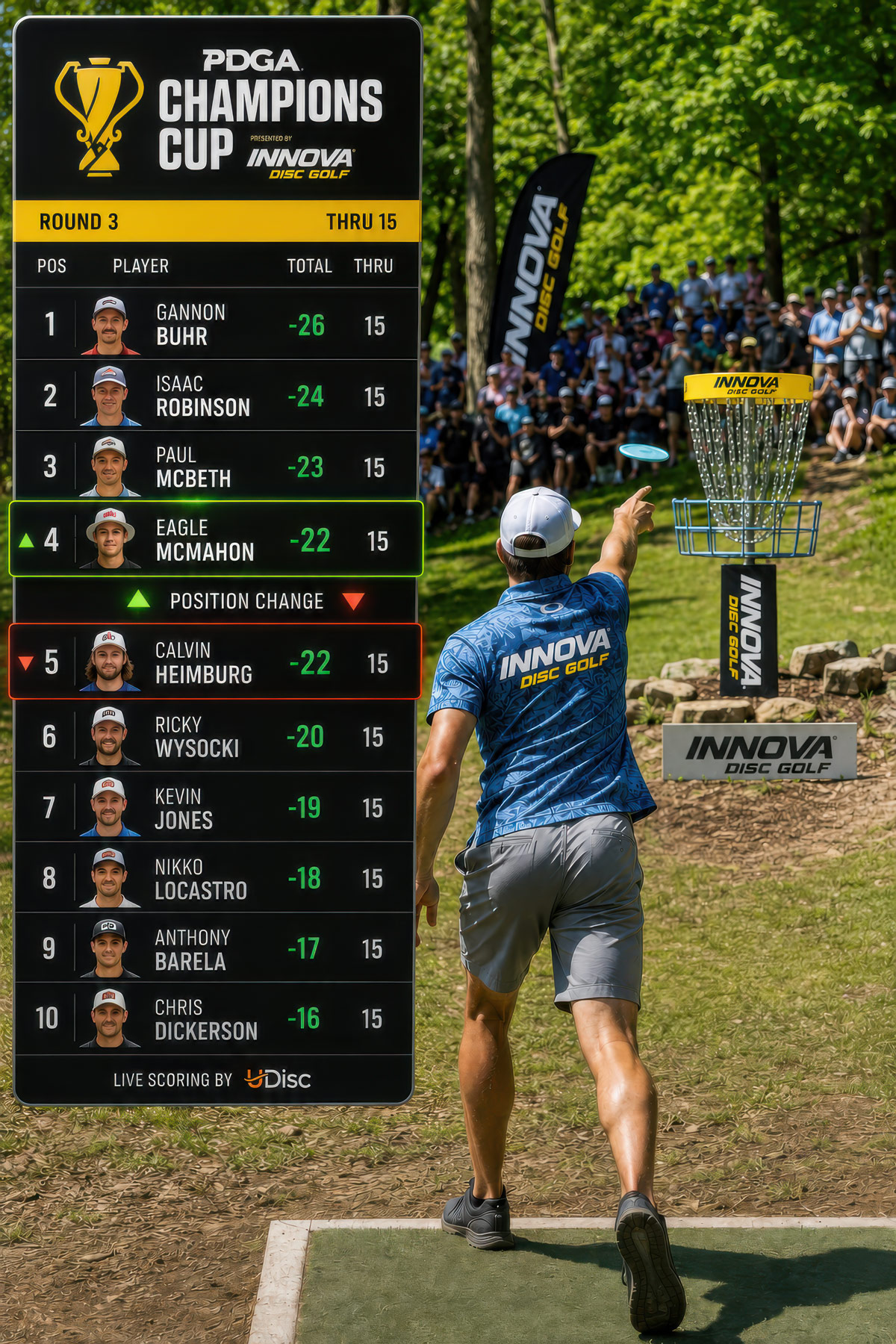 Leaderboard disc golf illustration