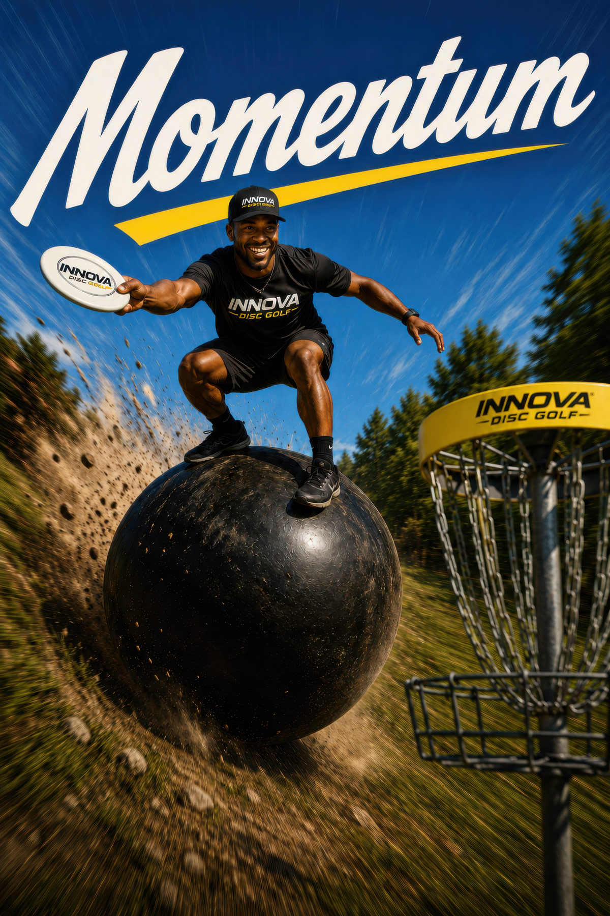Momentum disc golf illustration