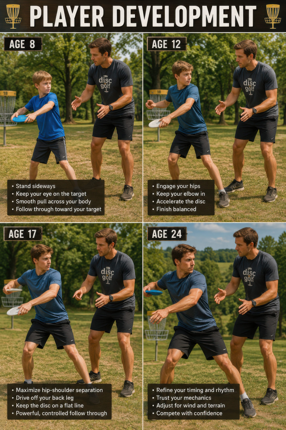 Player Development disc golf illustration