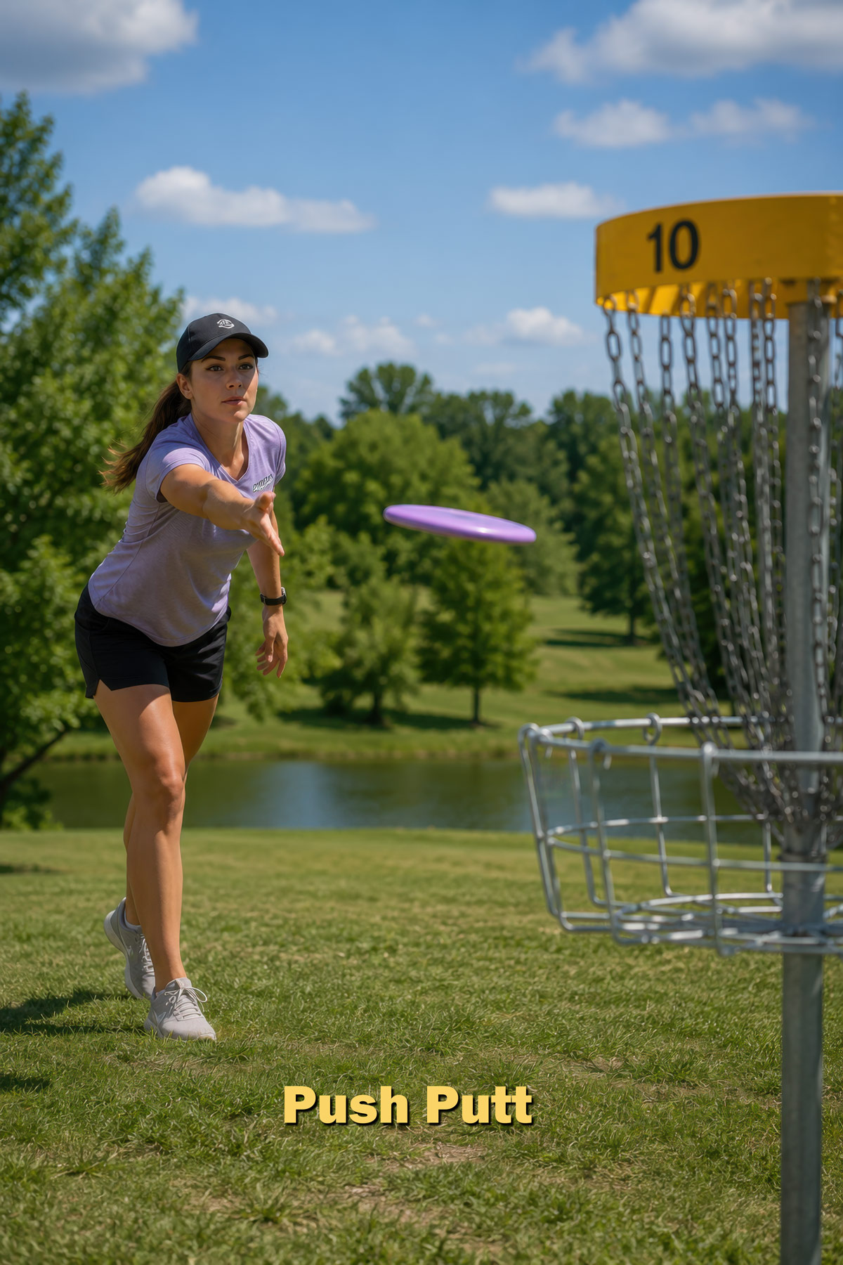 Push putt disc golf putting illustration