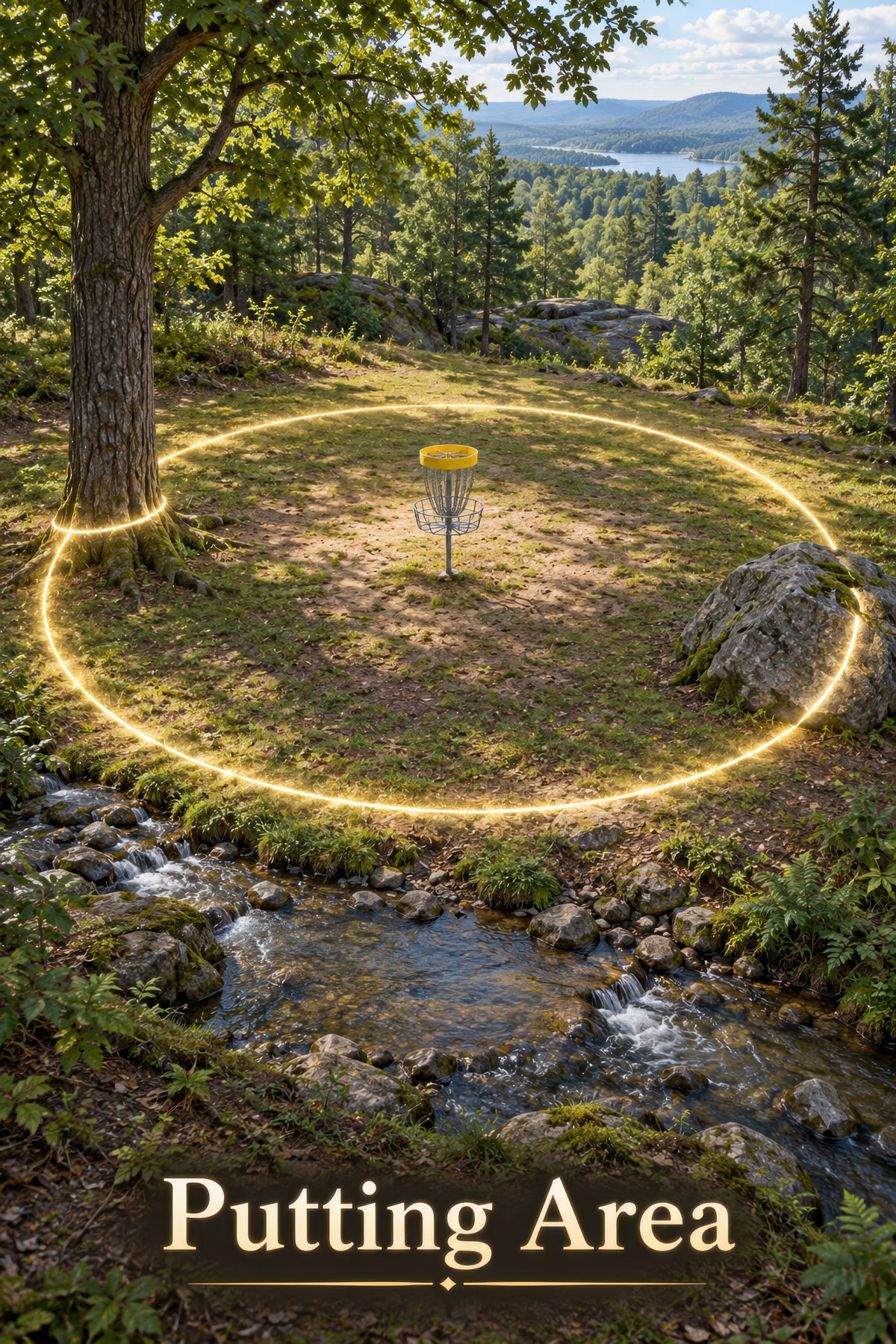 Putting area disc golf flight illustration