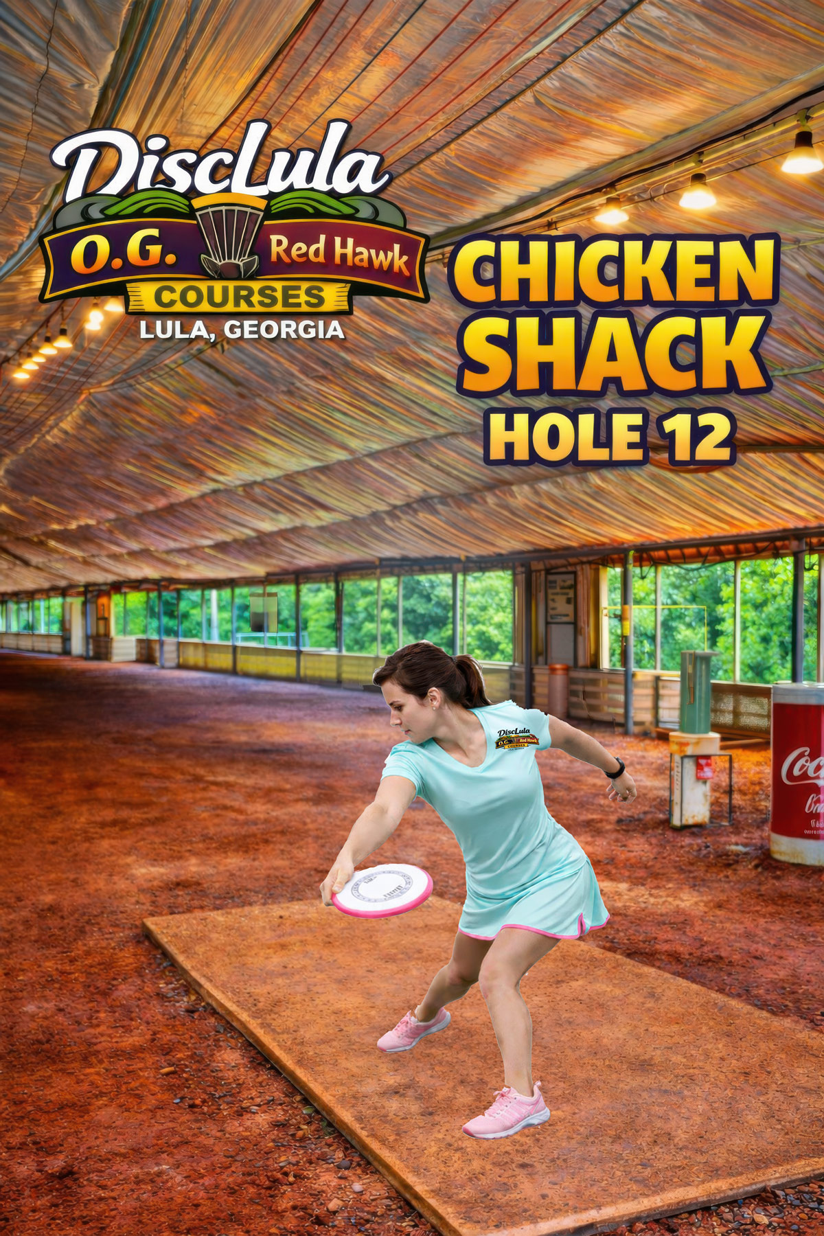 Signature hole disc golf course design illustration