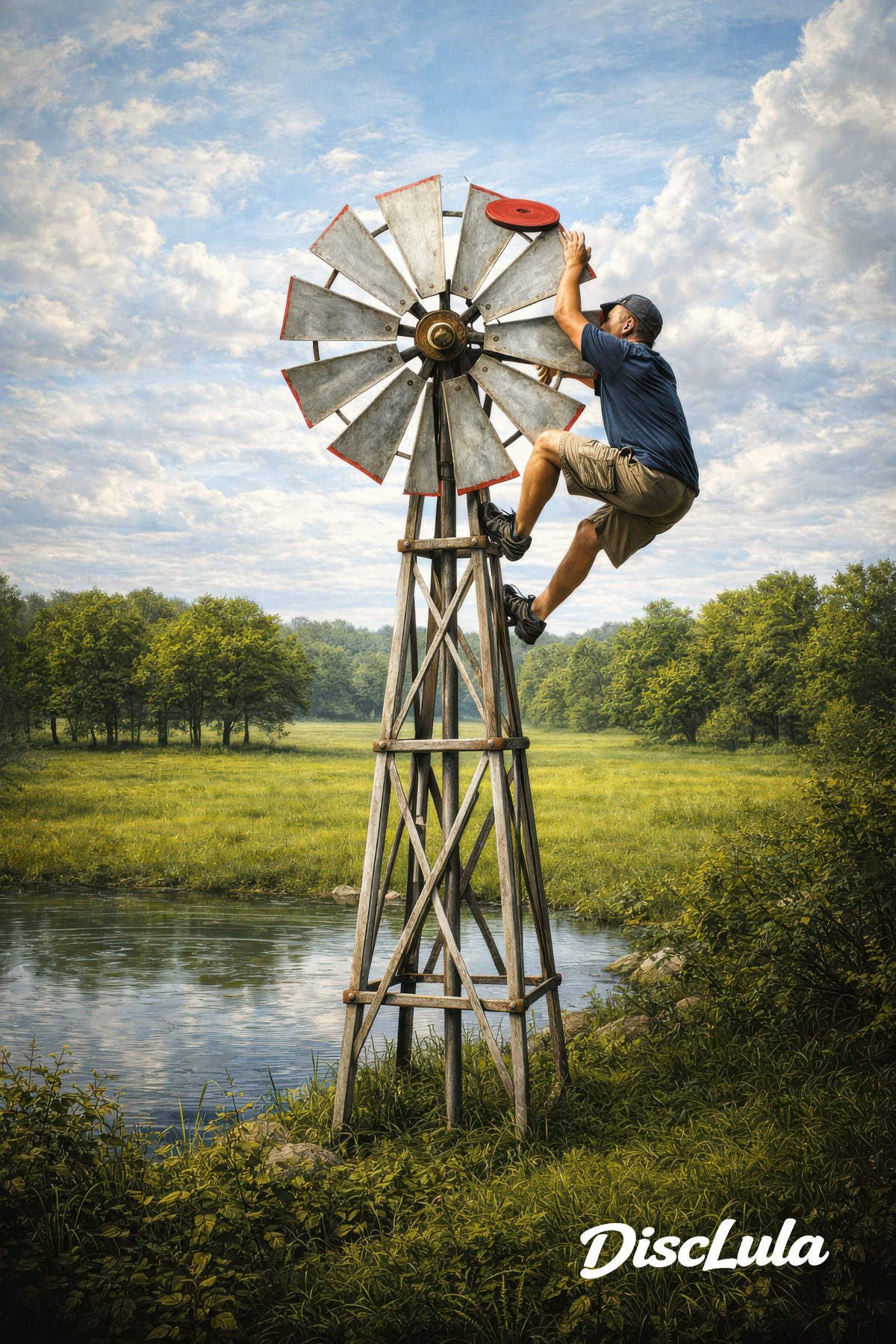 Stroke-and-distance disc golf penalty illustration