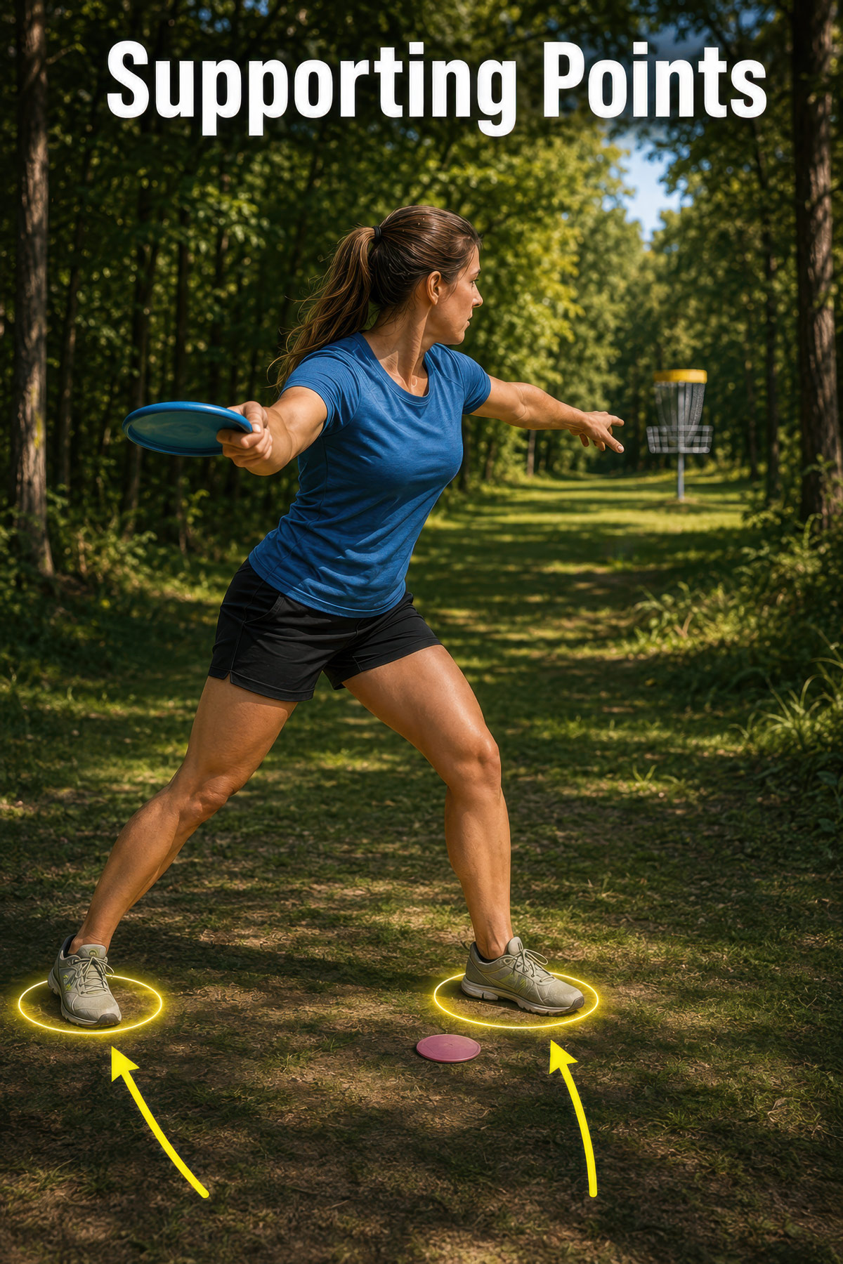 Supporting points disc golf illustration