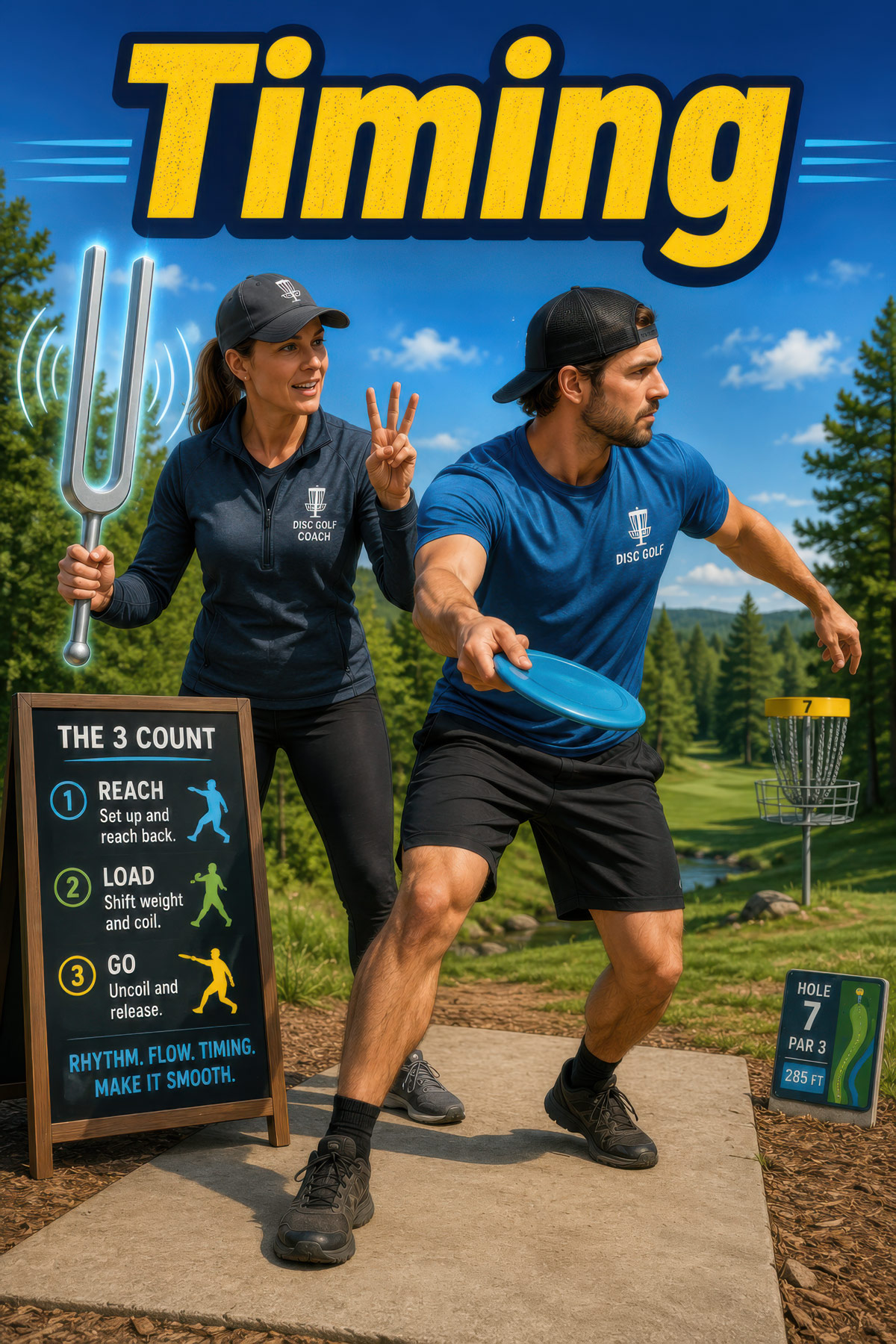Timing disc golf illustration