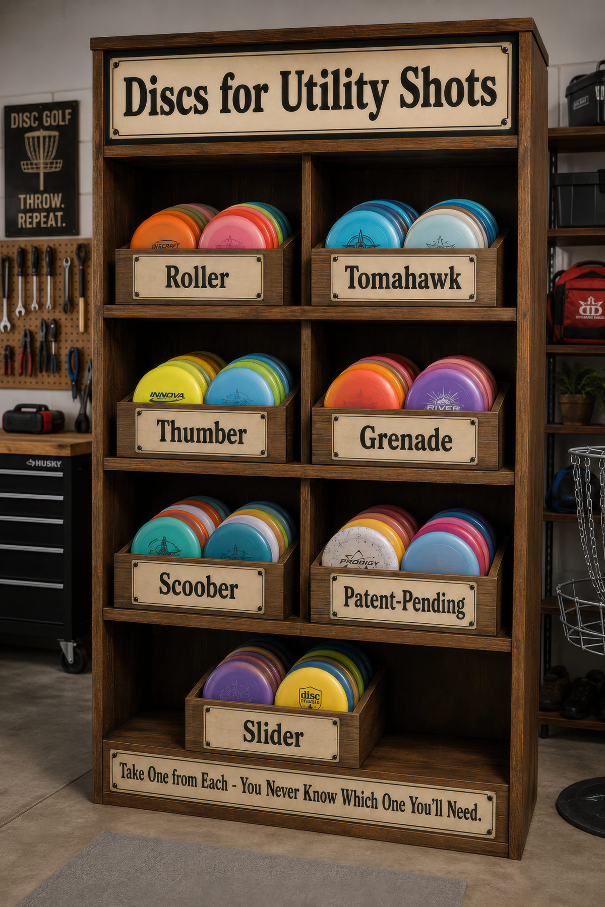Utility Shot disc golf illustration