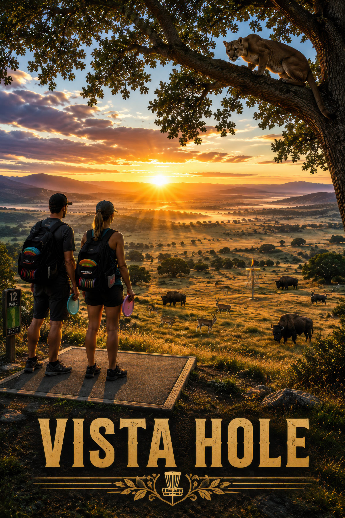 Vista Hole disc golf illustration