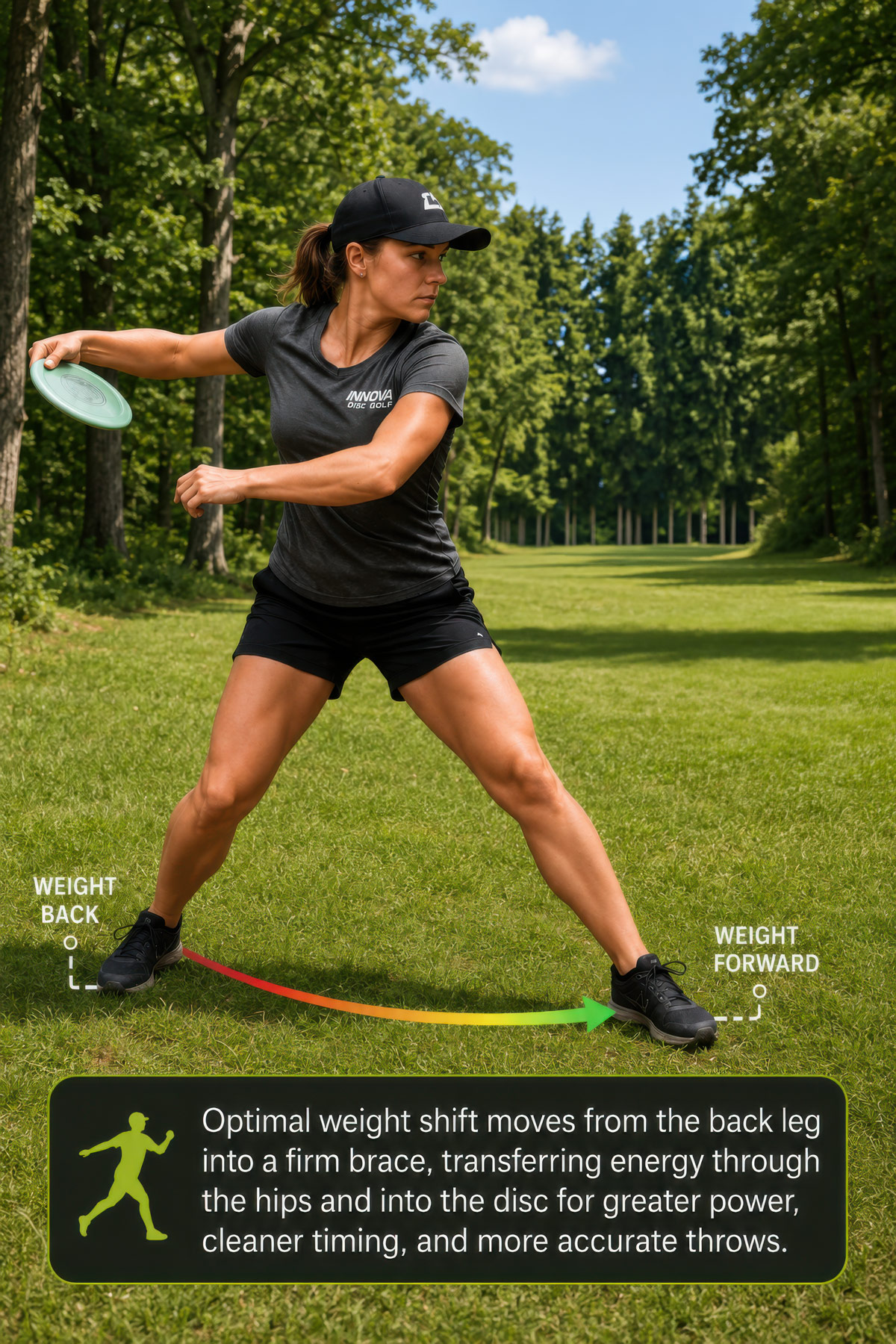 Weight shift disc golf illustration