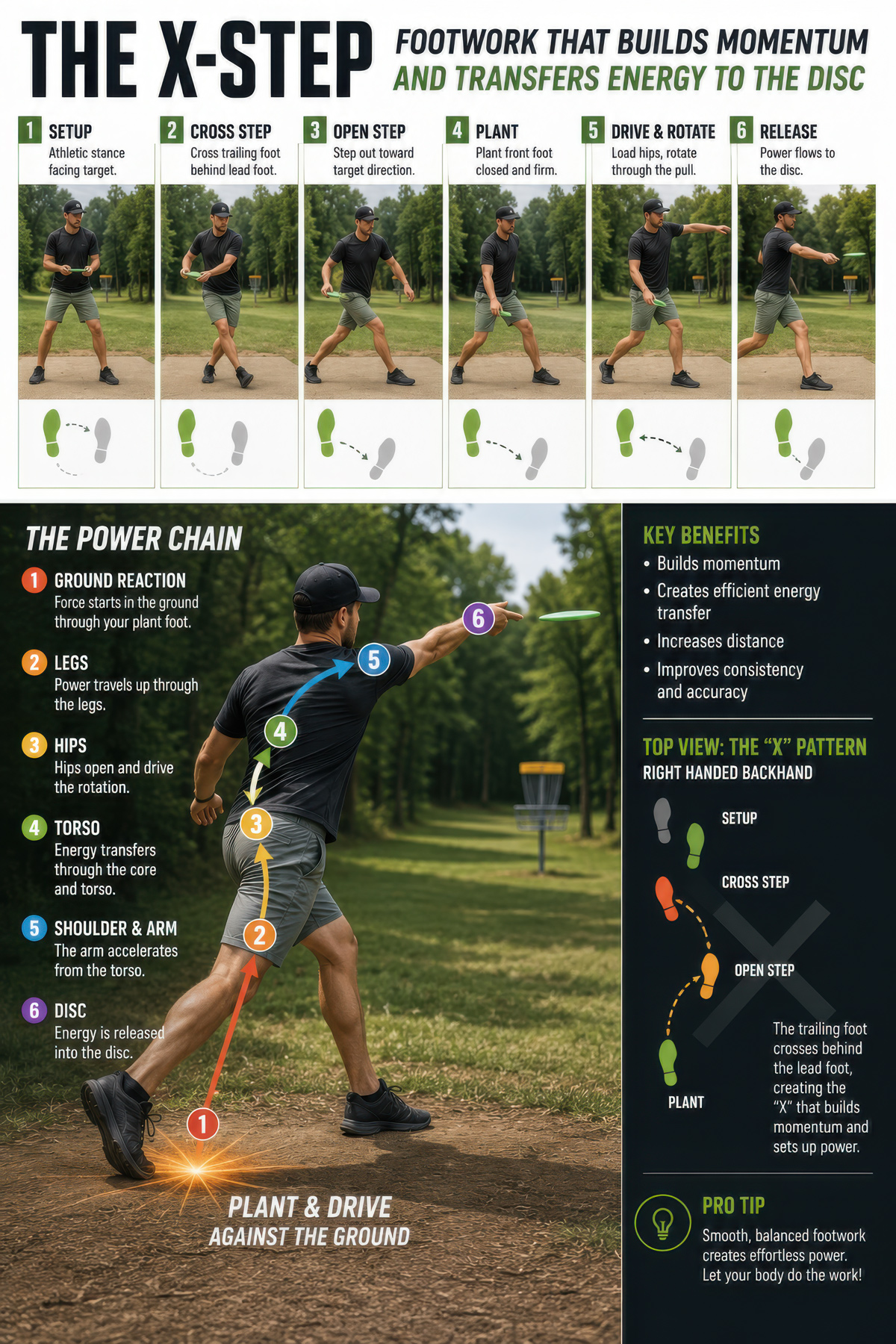 X-Step disc golf illustration