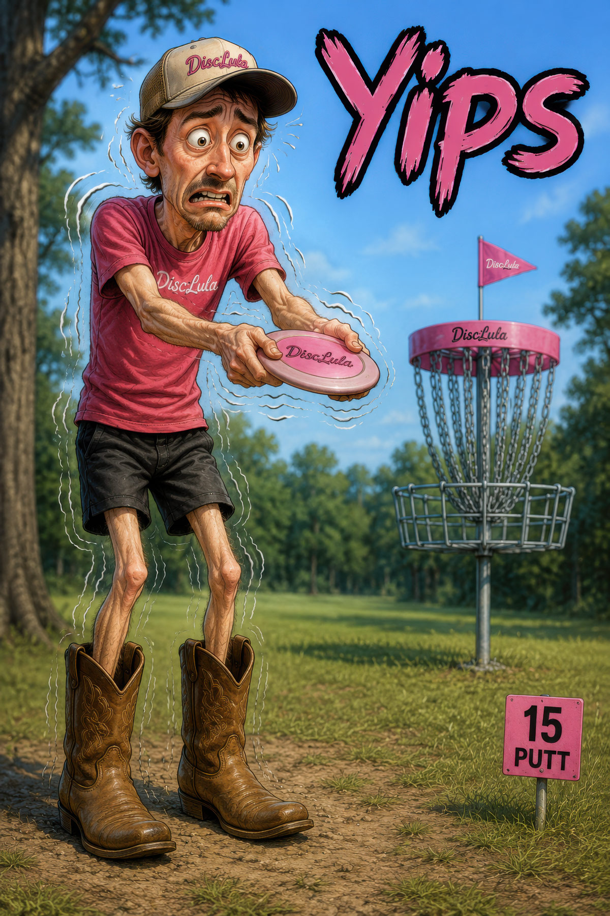 Yips disc golf illustration