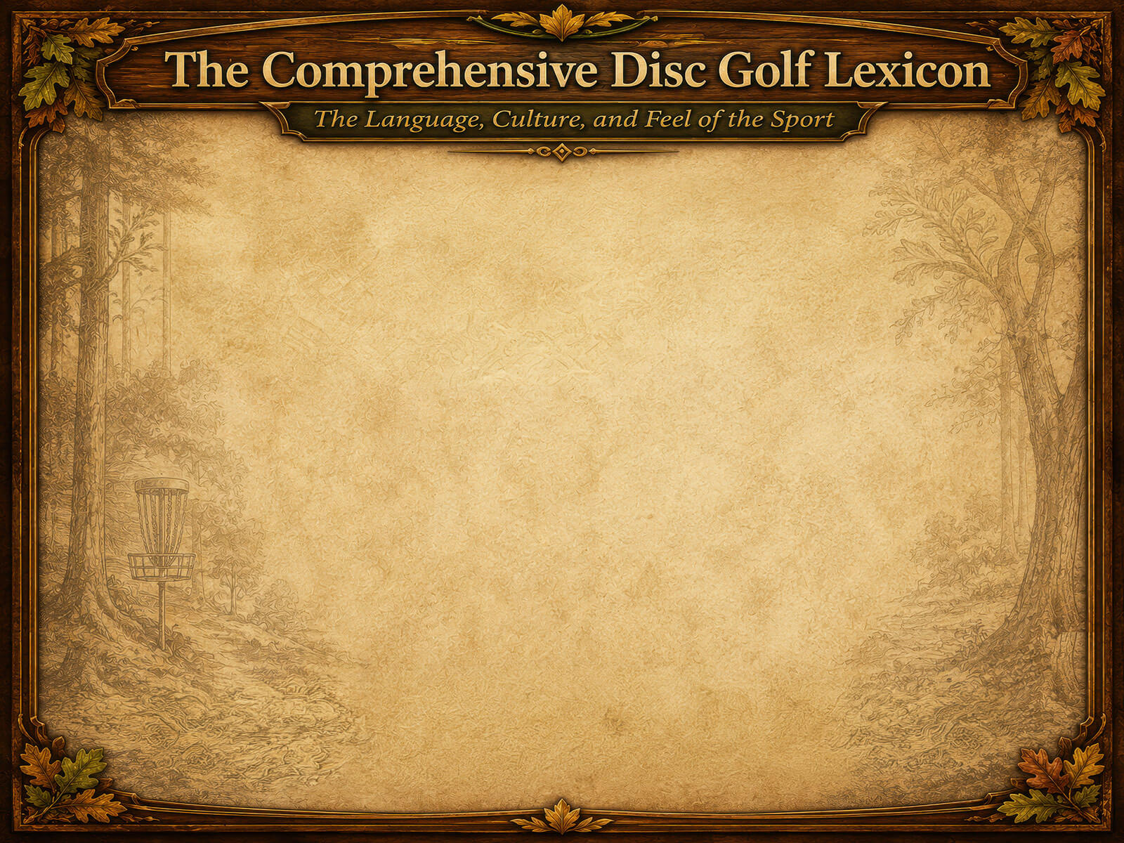 Disc Golf Lexicon Background