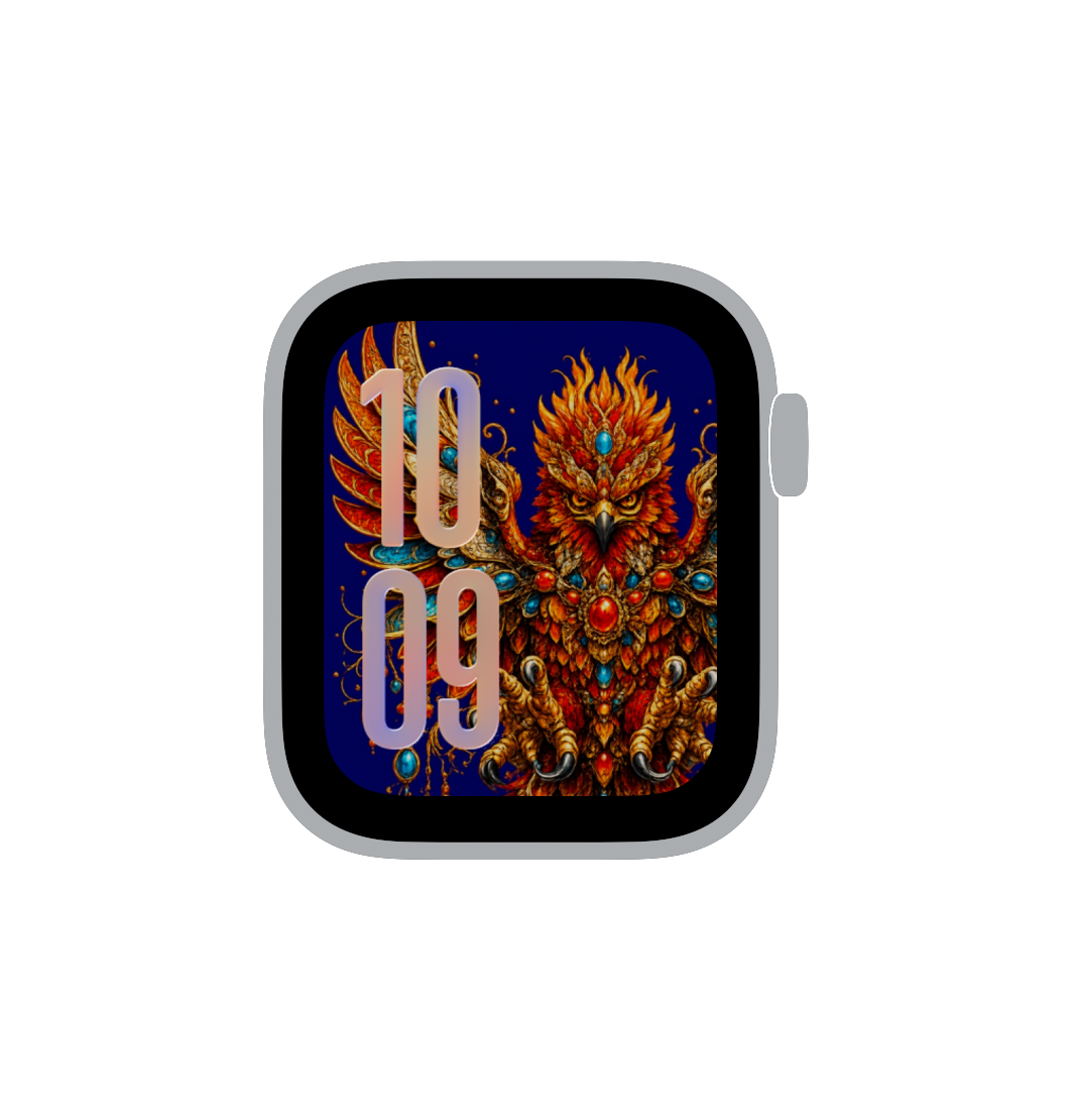 Jeweled Red Hawk Apple Watch face preview