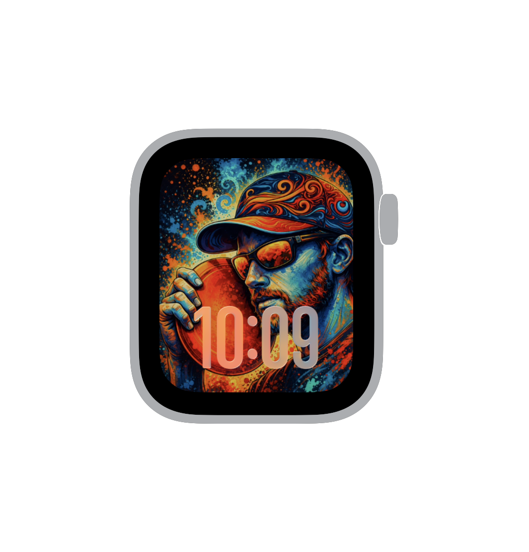 Neon Disc Golfer Apple Watch face preview
